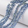 Electroplate Transparent Glass Beads Strands X-EGLA-A034-T4mm-S09-1