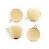Rack Plating 304 Stainless Steel Pendant Cabochon Settings LS-STAS-F191-14G-F-1