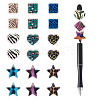 30Pcs 3 Styles Rainbow Iridescent Printed Opaque Acrylic Beads OACR-TA0004-52C-2