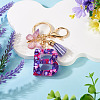 Resin Butterfly Pendant Keychains KEYC-TAC0034-03B-4