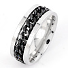 304 Stainless Steel Rotatable Chain Finger Rings for Men FS-WG60CA3-14-1