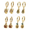 Brass Cubic Zirconia Hoop Earrings EJEW-Q015-02G-2
