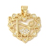 Rack Plating Brass Micro Pave Clear Cubic Zirconia Pendants KK-P267-11B-G-1
