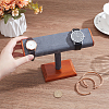 T-Shaped Bar Wood Covered with Faux Suede Bracelet Display Stands BDIS-WH0007-07B-3