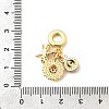 Brass Micro Pave Clear Cubic Zirconia European Dangle Charms KK-F904-06G-3
