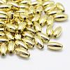 Plating Eco-Friendly Plastic Beads KY-K002-03-8x4mm-G-1