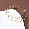 304 Stainless Steel Ring Link Chain Bracelets BJEW-P373-02C-G-3