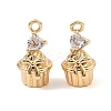 Brass Micro Pave Cubic Zirconia Pendants KK-C155-16G-01-1