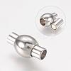 Tarnish Resistant Smooth 304 Stainless Steel Magnetic Clasps with Glue-in Ends MC085-2