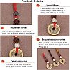 3Pcs 3 Style Brass Lucky Coins Five Emperor Money Feng Shui Coins Pendant AJEW-FH0002-29-2
