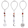 3Pcs 3 Styles Alloy & Brass Pendant Decorations HJEW-OC00306-1