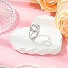 1Pc 925 Sterling Silver Prong Ring Settings STER-BBC0008-59-4