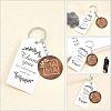 Engraved Wooden Flat Round Pendant Keychains FIND-WH0150-17-3