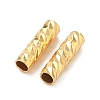 Brass Textured Tube Beads KK-H532-01A-G-2