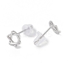 Anti-Tarnish Rhodium Plated Star of David 999 Fine Silver Stud Earrings for Women EJEW-S215-05P-3