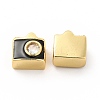 Brass Micro Pave Cubic Zirconia Beads KK-I699-02G-B-1