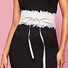 Imitation Leather Flower Lace Wide Chain Belts AJEW-WH20077-032B-5