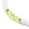 Resin Evil Eye & Acrylic Beaded Stretch Bracelet for Women BJEW-JB08609-03-5