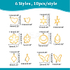 DICOSMETIC 60Pcs 6 Style 201 Stainless Steel Charms STAS-DC0010-31-2