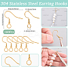 100Pcs 304 Stainless Steel Earring Hooks STAS-SC0010-42G-2