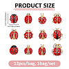 1 Bag Ladybug Enamel Pins JEWB-FH0002-56-2