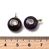 Natural Amethyst Flat Round Pendants G-H318-01G-A-05-3