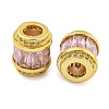 Rack Plating Brass Micro Pave Cubic Zirconia European Beads KK-F089-31G-02-2