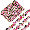 15 Yards Flower Polyester Embroidery Lace Ribbon OCOR-WH0070-77A-1