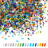 1800Pcs 18 Colors Frosted Glass Tube Beads FGLA-PH0001-09-1