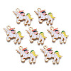 Rack Plating Alloy Enamel Pendants ENAM-T011-136B-1