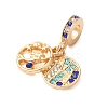 Rack Plating Alloy Colorful Rhinestone European Dangle Charms PALLOY-S189-43G-2
