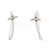 Antique Silver 316 Surgical Stainless Steel Dangle Earrings EJEW-D096-06E-AS-1