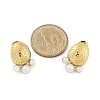 Ion Plating(IP) 304 Stainless Steel Oval Stud Earrings EJEW-A119-04G-5