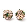 Golden Plated Alloy Rhinestone Beads FIND-E046-14G-03-2