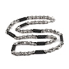 201 Stainless Steel Rectangle Byzantine Chain Necklace NJEW-F222-38EBP-01-1