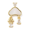 Brass Micro Pave Cubic Zirconia Pendants KK-K298-24A-G-1