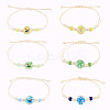 6Pcs 6 Styles Glass Bead Braided Bead Bracelets BJEW-TA0001-21-1
