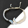 Opalite Braided Round Bead Bracelets BJEW-K251-06J-2