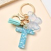 Resin & Acrylic & Faux Suede Tassel Keychain KEYC-YW00117-20-1