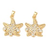 Brass Micro Pave Clear Cubic Zirconia Pendants KK-G543-09G-03-1