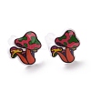 Acrylic Cartoon Mushroom Stud Earrings with Platic Pins for Women EJEW-F293-03B-2