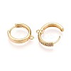 Brass Micro Pave Cubic Zirconia Hoop Earring Finding KK-N261-48G-2