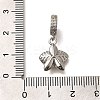 Brass Clear Cubic Zirconia Flower European Dangle Charms KK-M313-38P-01-3