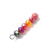 4Pcs 4 Colors Glass Pendants PALLOY-JF02630-4