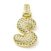 Brass Micro Pave Clear Cubic Zirconia Pendants KK-M279-01G-S-1