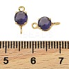 Brass Pave Cubic Zirconia Flat Round Connector Charms KK-P347-01G-04-4