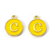 Golden Plated Alloy Enamel Charms X-ENAM-S118-09C-2