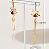 Fashionable Classic Brass Cubic Zirconia Eye Tassel Hoop Earrings MP5699-5