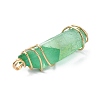 Electroplated Natural Quartz Crystal Pendants PALLOY-JF02087-02-3