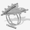 304 Stainless Steel Heart Cuff Ring DX8614-1-1